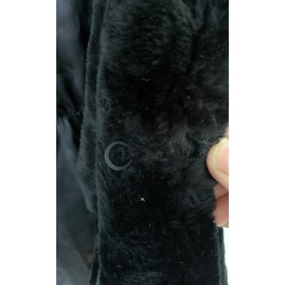 Black Faux Fur Coat Leopard Print Trim Hooded Monterey Fashions 3X RG10187 - Picture 10 of 13